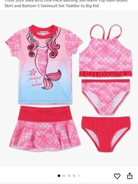 Amazon Pink and Blue Mermaid Kids 5-Piece Swim Set